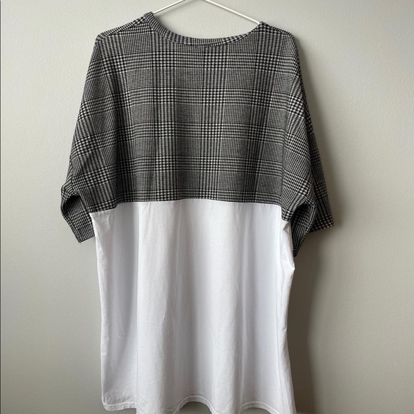 ASOS CURVE GINGHAM COLOR BLOCK TSHIRT DRESS - Picture 2 of 6